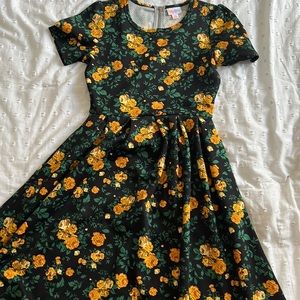 LuLaRoe golden flower dress